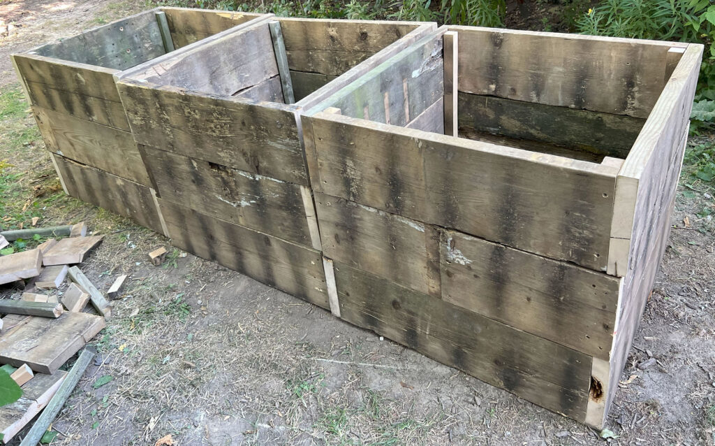 Reclaimed wood flower boxes